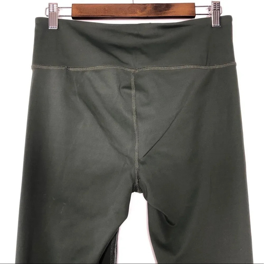 Peach Green High Rise‎ Glossy Faux Leather Front Matte Back Legging Size L - Picture 7 of 11